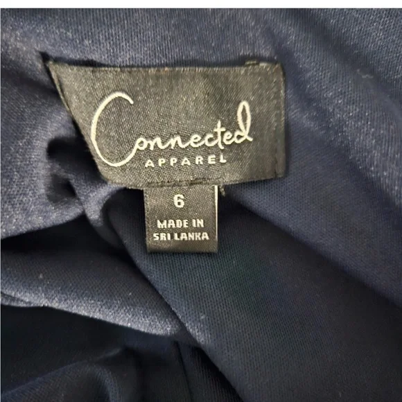 Connected Apparel Navy Floral Midi Boho Style Dress 6 - Picture 4 of 4